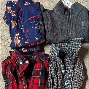 Holiday kids , photo outfits  Red and Blue Plaid Button Down Shirt